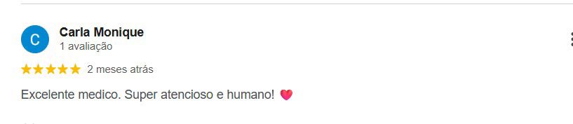 Avaliação 5 estrelas de Carla Monique no Google
